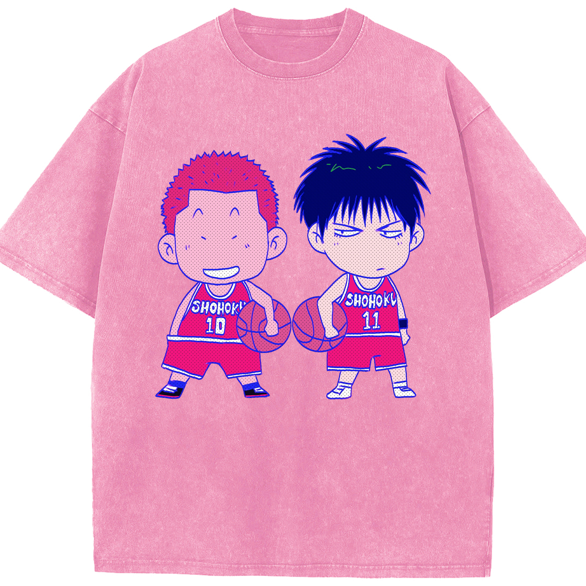 （画像用） SLAM DUNK／スラムダンク 綿100% ヴィンテージ風 半袖Tシャツ（フロントプリント）